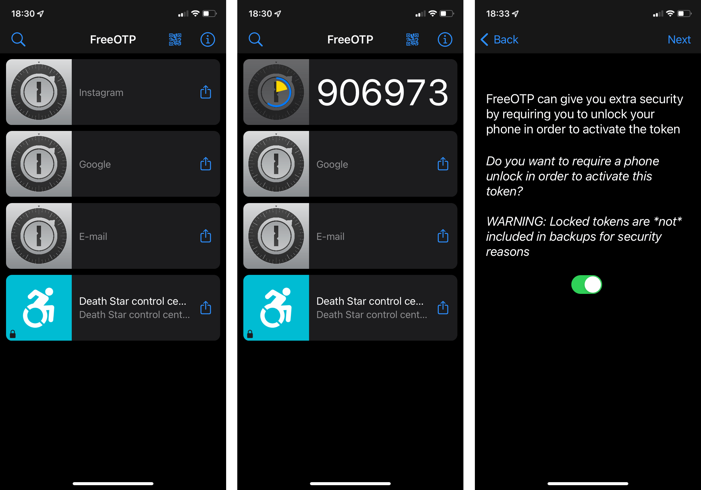 FreeOTP is the most minimalist open-source authenticator