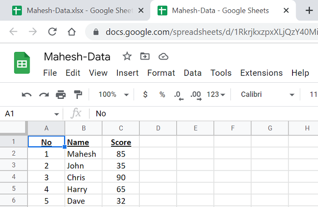 Excel file converted to Sheets