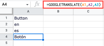 GOOGLETRANSLATE formula using all cell references