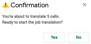 Confirmation of cells to be translated