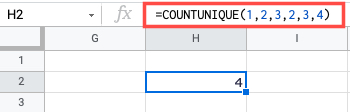 COUNTUNIQUE for inserted values