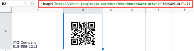 Image function for a phone number QR code