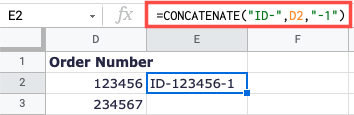 Use CONCATENATE to add text to the beginning and end