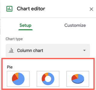 Choose a pie chart style