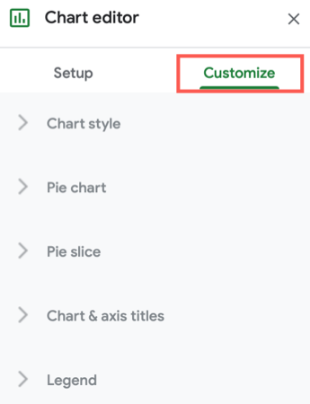 Google Sheets Chart Editor, Customize