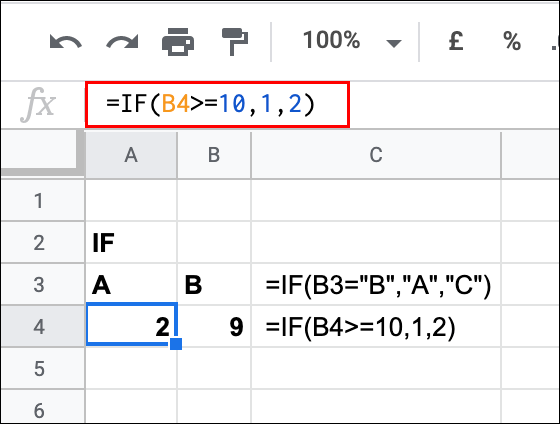 An IF statement being used in Google Sheets, returning a FALSE result