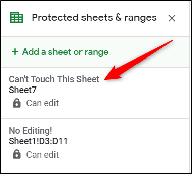 Select the sheet's permission rule you just created