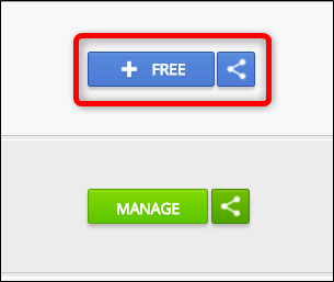 After removal, the Free button is displayed