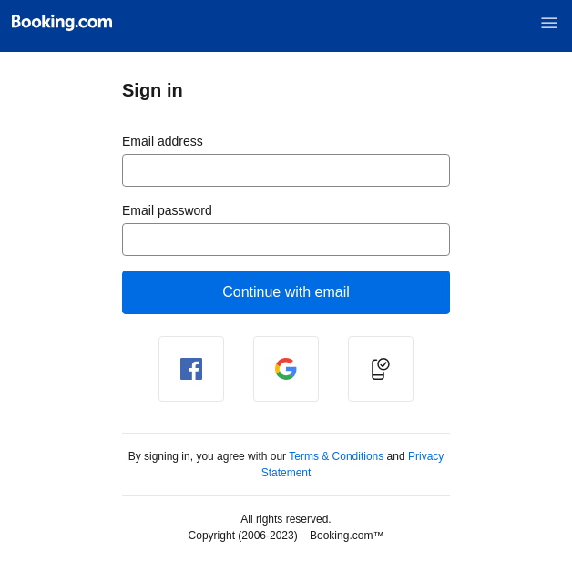 Fake Booking.com site