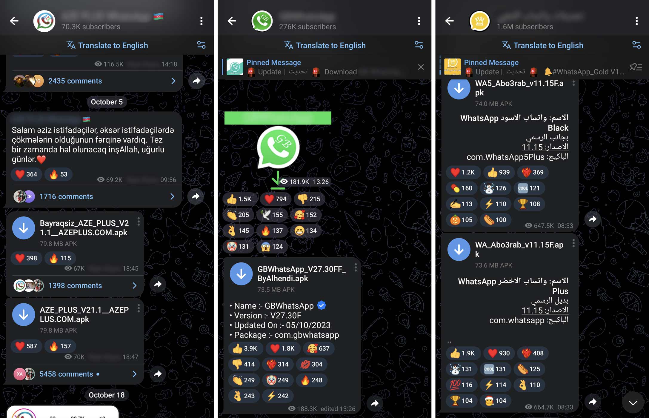 Infected WhatsApp mods in Telegram channels