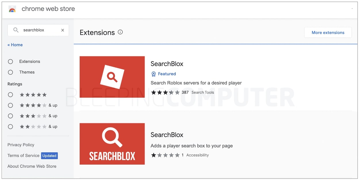 SearchBlox: malicious browser extensions with a backdoor in the Chrome Web Store