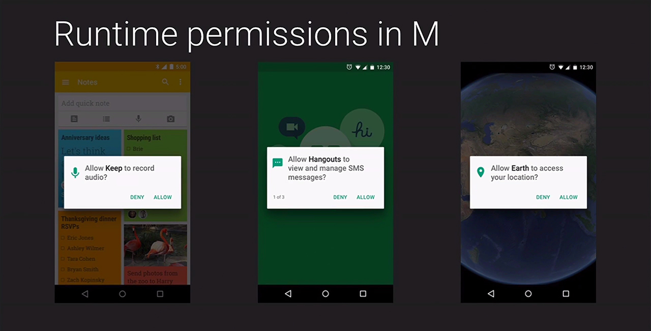 Android M: app permissions runlike